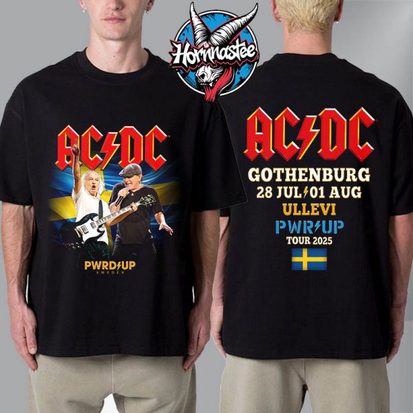 ACDC Gothenburg Pwr Up Tour On July 28 – August 1 2025 At Ullevi Stadium Sweden Unisex T-Shirt Two Sided