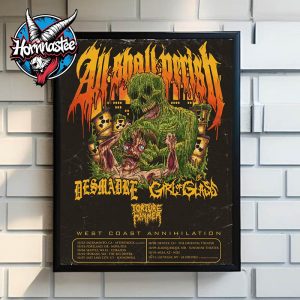 All Shall Perish The West Coast Annihilation Tour 2025 Schedule Cities Dates Poster Home Decor Canvas