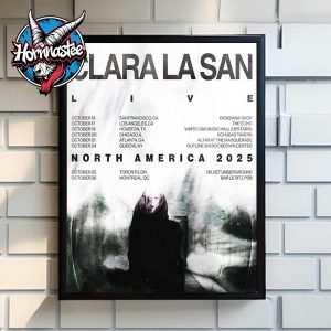 Clara La San Live North America Tour 2025 Official Poster Schedule Tour Dates Poster Home Decor Canvas