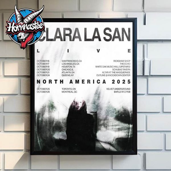 Clara La San Live North America Tour 2025 Official Poster Schedule Tour Dates Poster Home Decor Canvas