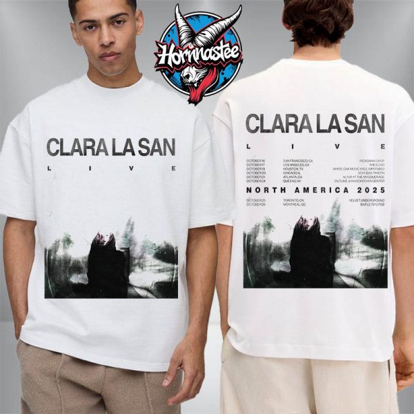 Clara La San Live North America Tour 2025 Official Poster Schedule Tour Dates Unisex T-Shirt Two Sided