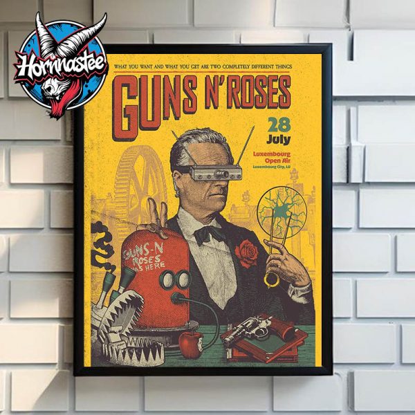 Guns N Roses Luxembourg Concert Poster At Luxexpo Open Air On July 28 2025 In Luxembourg City LU Poster Home Decor Canvas