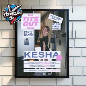 Kesha The Tits Out Tour Australia 2026 The Summer Of Love Party Naked Poster Schedule Cities Tour Dates Poster Home Decor Canvas