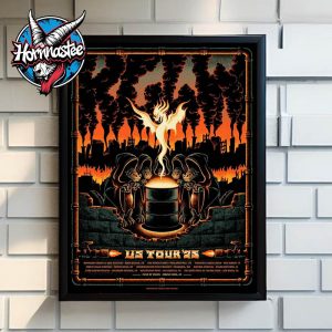 King Gizzard US Tour 2025 Official Poster Schedule Cities Tour Dates Poster Home Decor Canvas