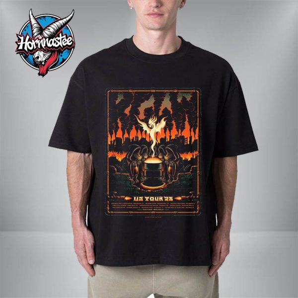 King Gizzard US Tour 2025 Official Poster Schedule Cities Tour Dates Unisex T-Shirt