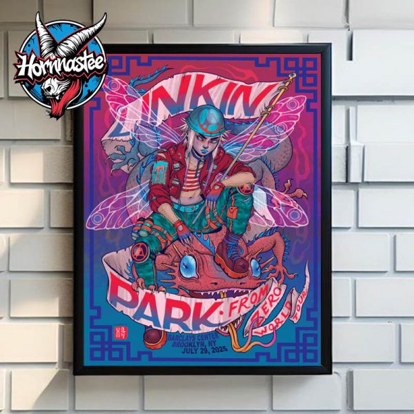Linkin Park Brooklyn New York Poster From Zero World Tour 2025 On July 29 2025 At Barclays Center New York Poster Home Decor Canvas