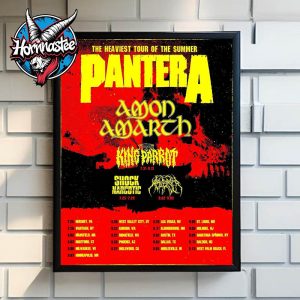 Pantera The Heaviest Tour Of The Summer Poster Schedule Cities Tour Dates Poster Home Decor Canvas
