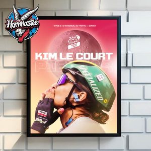 Tour de France 2025 Congrats Kim Le Court Pienaar Wins Stage 5 Tour de France Femmes Fly To The Moon Poster Home Decor Canvas