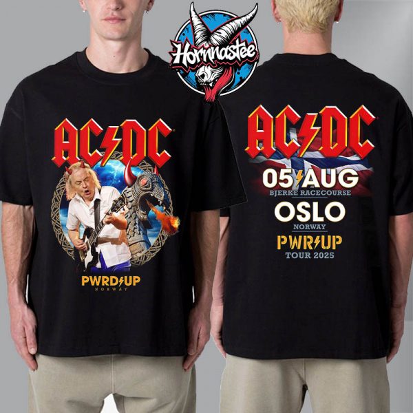 ACDC Oslo Norway Pwr Up Tour 2025 Merch Tee At Bjerke Racecourse On August 5 2025 In Norway Unisex T-Shirt Two Sided