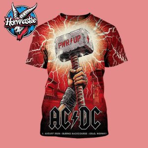 ACDC Oslo Norway Venue Poster Pwr Up Tour 2025 On August 5 2025 At Bjerke Racecourse In Norway All Over Print Shirt