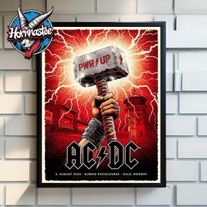 ACDC Oslo Norway Venue Poster Pwr Up Tour 2025 On August 5 2025 At Bjerke Racecourse In Norway Poster Home Decor Canvas