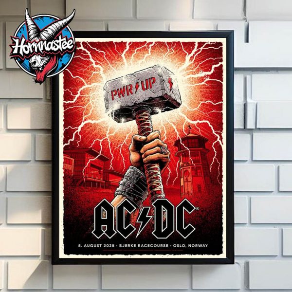 ACDC Oslo Norway Venue Poster Pwr Up Tour 2025 On August 5 2025 At Bjerke Racecourse In Norway Poster Home Decor Canvas