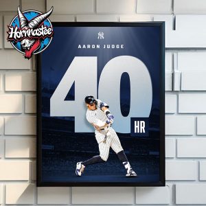 Aaron Judge 40 HR Season 4th Time In Career Poster Home Decor Canvas