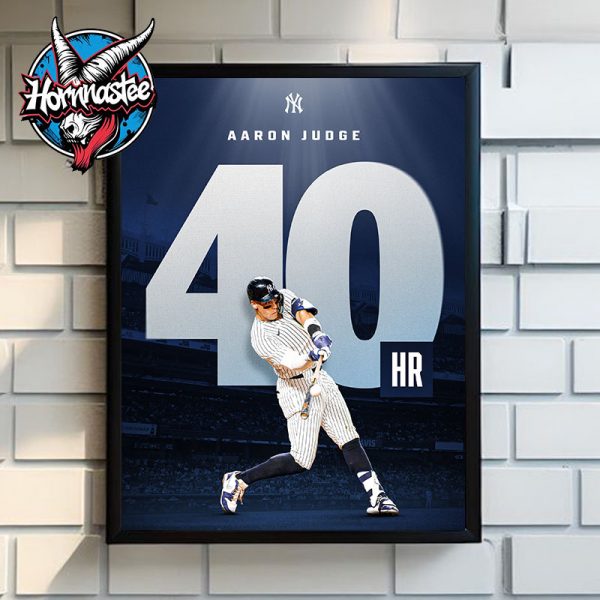 Aaron Judge 40 HR Season 4th Time In Career Poster Home Decor Canvas