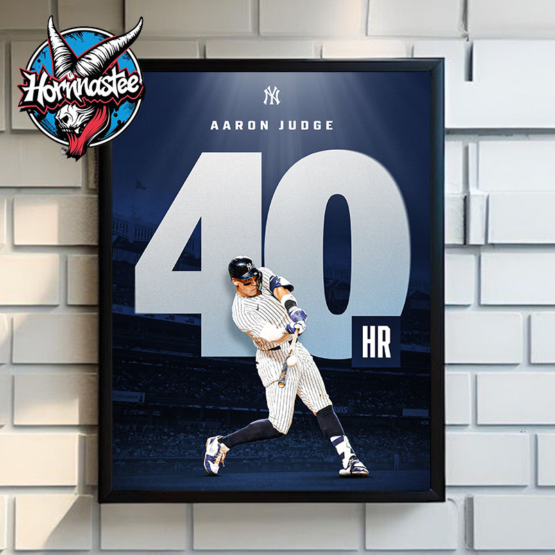 Aaron Judge 40 HR Season 4th Time In Career Poster Home Decor Canvas Aaron Judge 40 HR Season 4th Time In Career Poster Home Decor Canvas