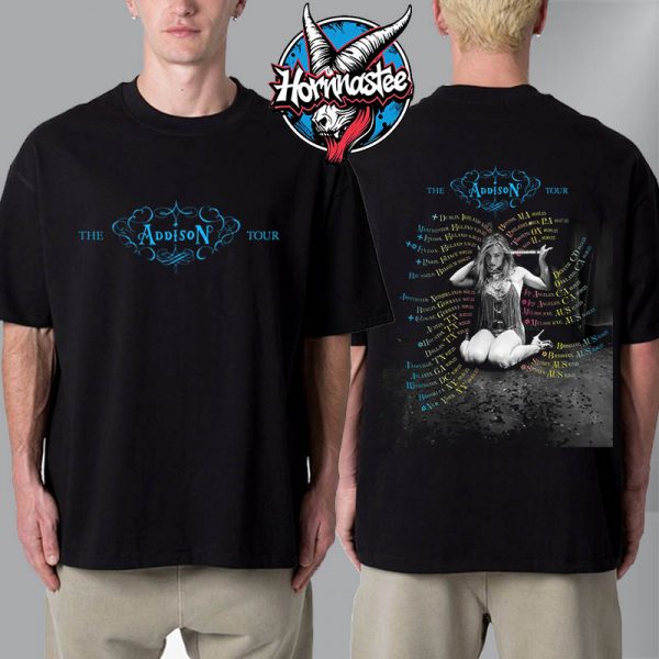 Addison Rae The Addison Tour 2025 Poster Schedule Tour Dates Unisex T-Shirt Two Sided