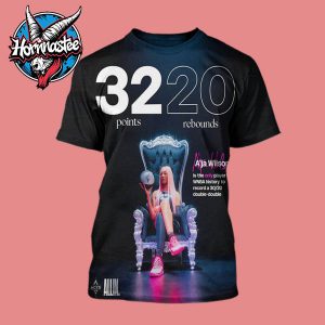 A’ja Wilson WNBA History Record 32 Points 20 Rebound Double Double All Over Print Shirt