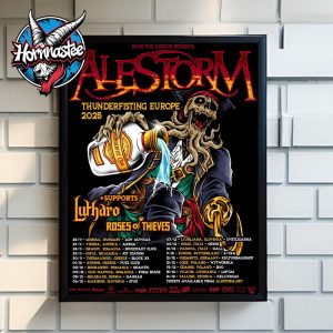 Alestorm Thunderfisting East Europe 2025 Tour Schedule Tour Dates Poster Home Decor Canvas