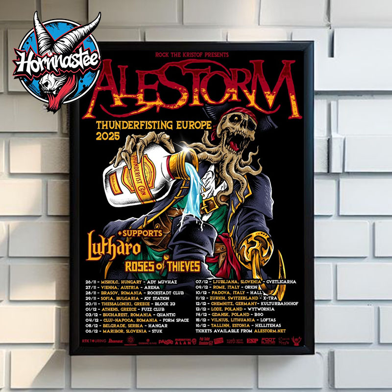 Alestorm Thunderfisting East Europe 2025 Tour Schedule Tour Dates Poster Home Decor Canvas Alestorm Thunderfisting East Europe 2025 Tour Schedule Tour Dates Poster Home Decor Canvas