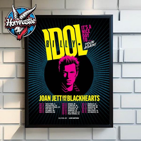 Billy Idol US Tour Again 2025 It’s A Nice Day To Schedule Poster Home Decor Canvas
