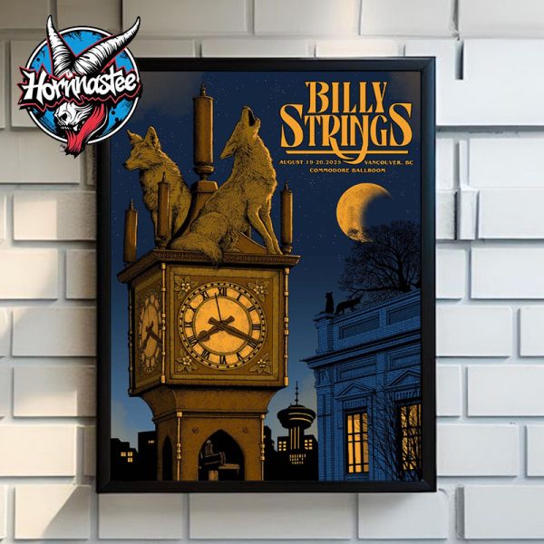 Billy Strings Venue Poster At Commodore Ballroom On August 19-20 2025 In Vancouver British Columbia Poster Home Decor Canvas