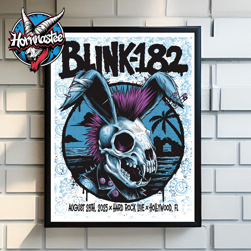 Blink 182 Missionary Impossible 2025 Tour Venue Poster At Hard Rock Live On August 28 2025 In Hollywood FL Poster Home Decor Canvas Blink 182 Missionary Impossible 2025 Tour Venue Poster At Hard Rock Live On August 28 2025 In Hollywood FL Poster Home Decor Canvas