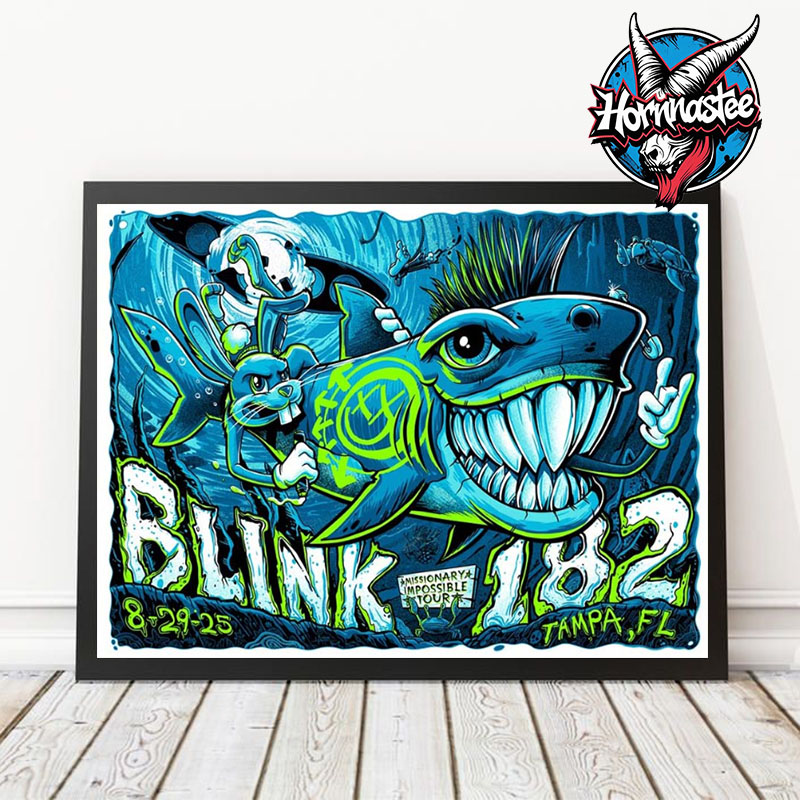Blink 182 Tampa Florida Missionary Impossible Tour 2025 On August 29 2025 Poster Home Decor Canvas Horizontal Blink 182 Tampa Florida Missionary Impossible Tour 2025 On August 29 2025 Poster Home Decor Canvas Horizontal