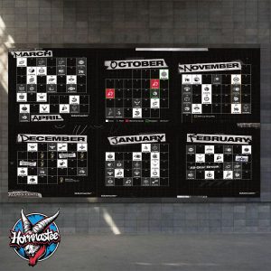 Brooklyn Nets 2025-26 Regular Season NBA Schedule Poster Horizontal