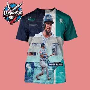 Cal Raleigh Seattle Mariners First Catcher In MLB History To Hit 50 Home Runs In A Single Season All Over Print Shirt