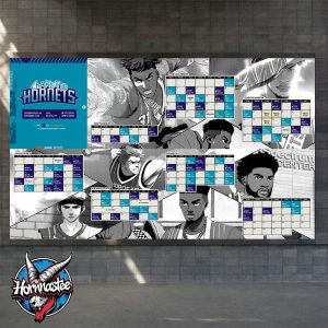Charlotte Hornets Regular Season 2025-26 Schedule NBA Poster Horizontal