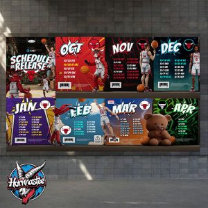 Chicago Bulls 2025-26 Regular Season NBA Schedule Poster Horizontal
