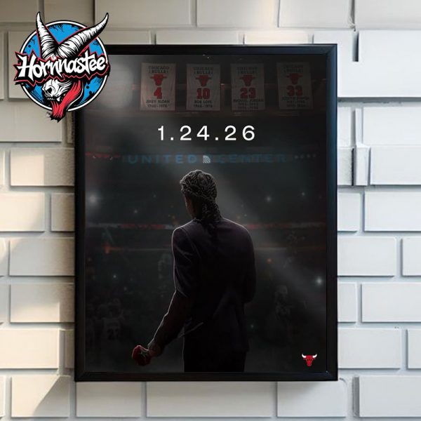 Chicago Bulls Derrick Rose Jersey Retirement Night Add No1 To The United Center Poster Home Decor Canvas