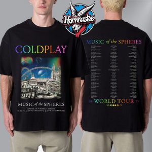 Coldplay London UK Music Of The Spheres 2025 Merch Tee At Wembley Stadium On August And September 2025 Unisex T-Shirt Two Sided