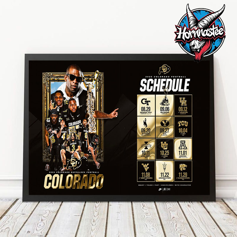 Colorado Buffaloes Football 2025 Official Schedule Poster Home Decor Canvas Horizontal Colorado Buffaloes Football 2025 Official Schedule Poster Home Decor Canvas Horizontal
