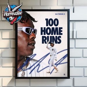Congrats Jazz Chisholm Jr New York Yankees 100 Home Runs Poster Home Decor Canvas