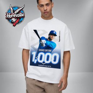 Congrats Shohei Ohtani Los Angeles Dodgers Reach 1000 Career MLB Hits In Major League Baseball Unisex T-Shirt