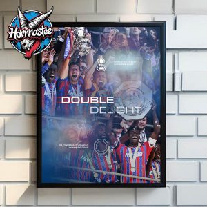 Crystal Palace FC Wins Double Delight FA Community Shield Winners 2025 And Emirates FA Cup Winners 2025 Poster Home Decor Canvas