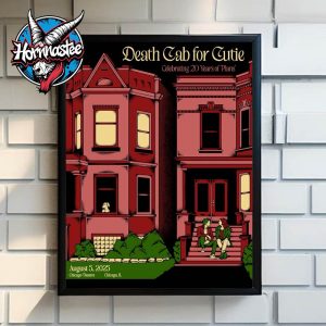 Death Cab For Cutie Celebrating 20 Years Of Plans On August 5 2025 At Chicago Theatre In Chicago Illinois Poster Home Decor Canvas