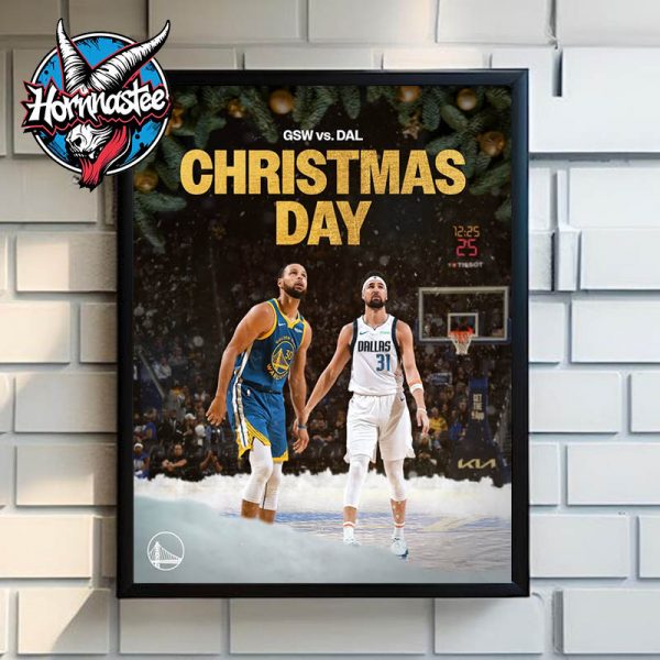Golden State Warrior vs Dallas Mavericks Christmas Day Poster Home Decor Canvas