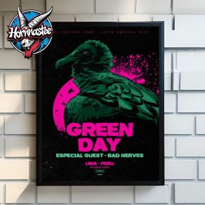 Green Day The Savior Tour Lima America 2025 Venue Poster At San Marcos Stadium On August 27 2025 In Lima Peru Poster Home Decor Canvas