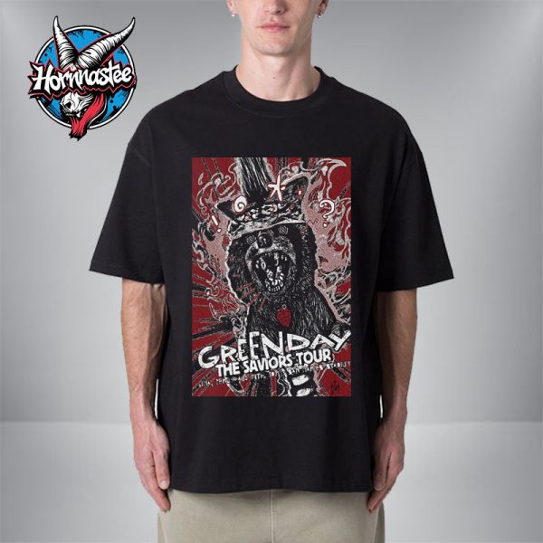Green Day The Saviors Tour 2025 Venue Poster At San Marcos Stadium On August 27 2025 In Lima Peru Unisex T Shirt