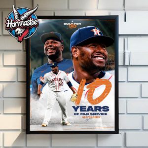 Hector Neris 10 Years Of MLB Service Houston Astros Poster Home Decor Canvas