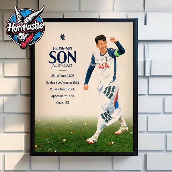 Heung Min Son 2015-2025 Tribute The Legacy Of Spurs Legend Poster Home Decor Canvas