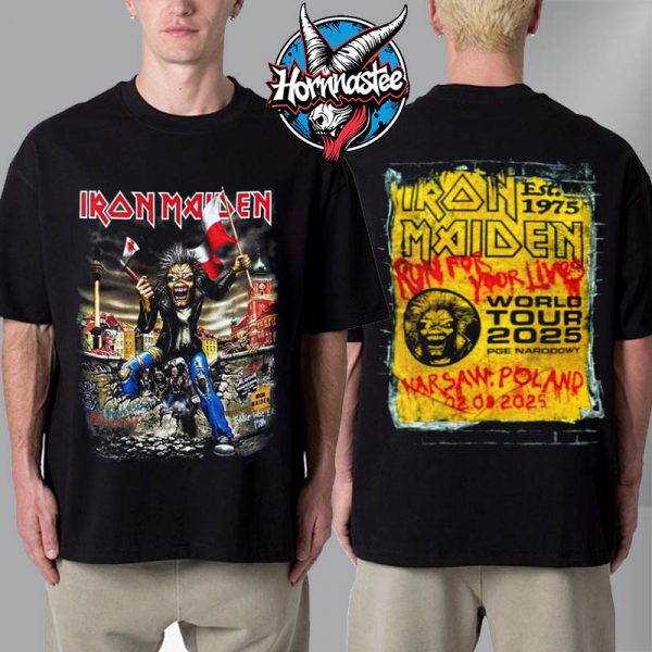 Iron Maiden Warsaw Run For Your Lives World Tour 2025 Concert Exclusive Tee At PGE Narodowy On August 2 2025 Unisex T-Shirt Two Sided