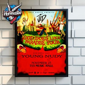 JID God Does Like Paradise Tour 2025 North America At 713 Music Hall On November 25 2025 Poster Home Decor Canvas