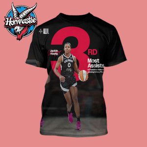 Jackie Young Las Vegas Aces 3rd Most Assists In Franchise History Passing Kelsey Plum All Over Print Shirt