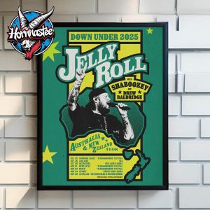 Jelly Roll Down Under 2025 Australia And New Zealand Tour Schedule Tour Dates Poster Home Decor Canvas