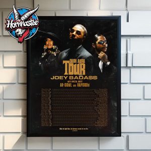 Joey Badass The Dark Aura Tour 2025 Lonely At The Top Schedule Tour Dates Poster Home Decor Canvas