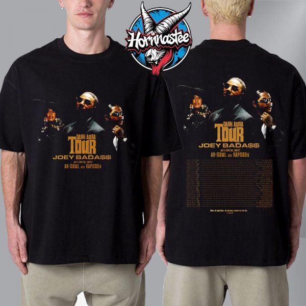 Joey Badass The Dark Aura Tour 2025 Lonely At The Top Schedule Tour Dates Unisex T-Shirt Two Sided