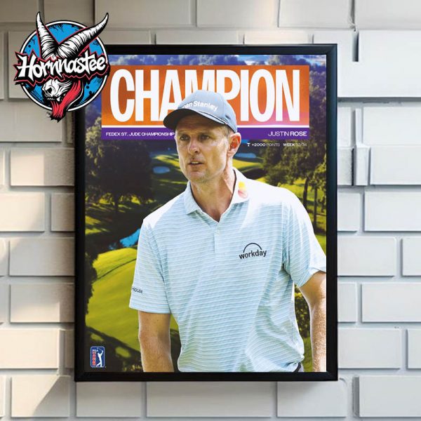 Justin Rose PGA Tour The Champion Fedex St Jude Championship 2025 Poster Home Decor Canvas